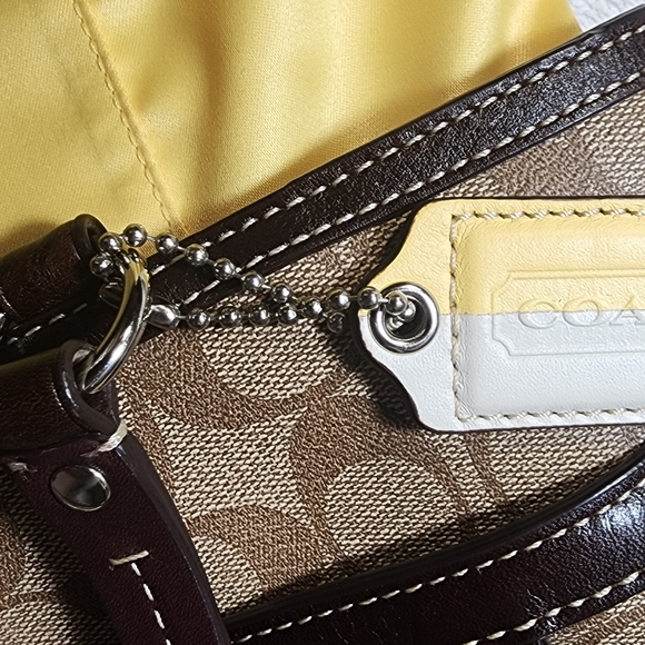 Coach Chelsea Heritage Stripe F14477 Signature Shoulder Handbag EUC - Picture 5 of 17